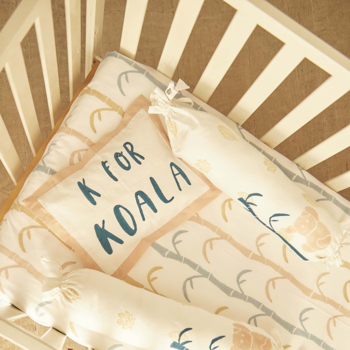 Imperfect Cot Bedding Set - K For Koala - Beige