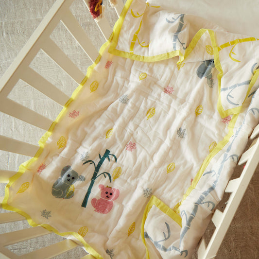 Imperfect Quilt- K For Koala - Yellow