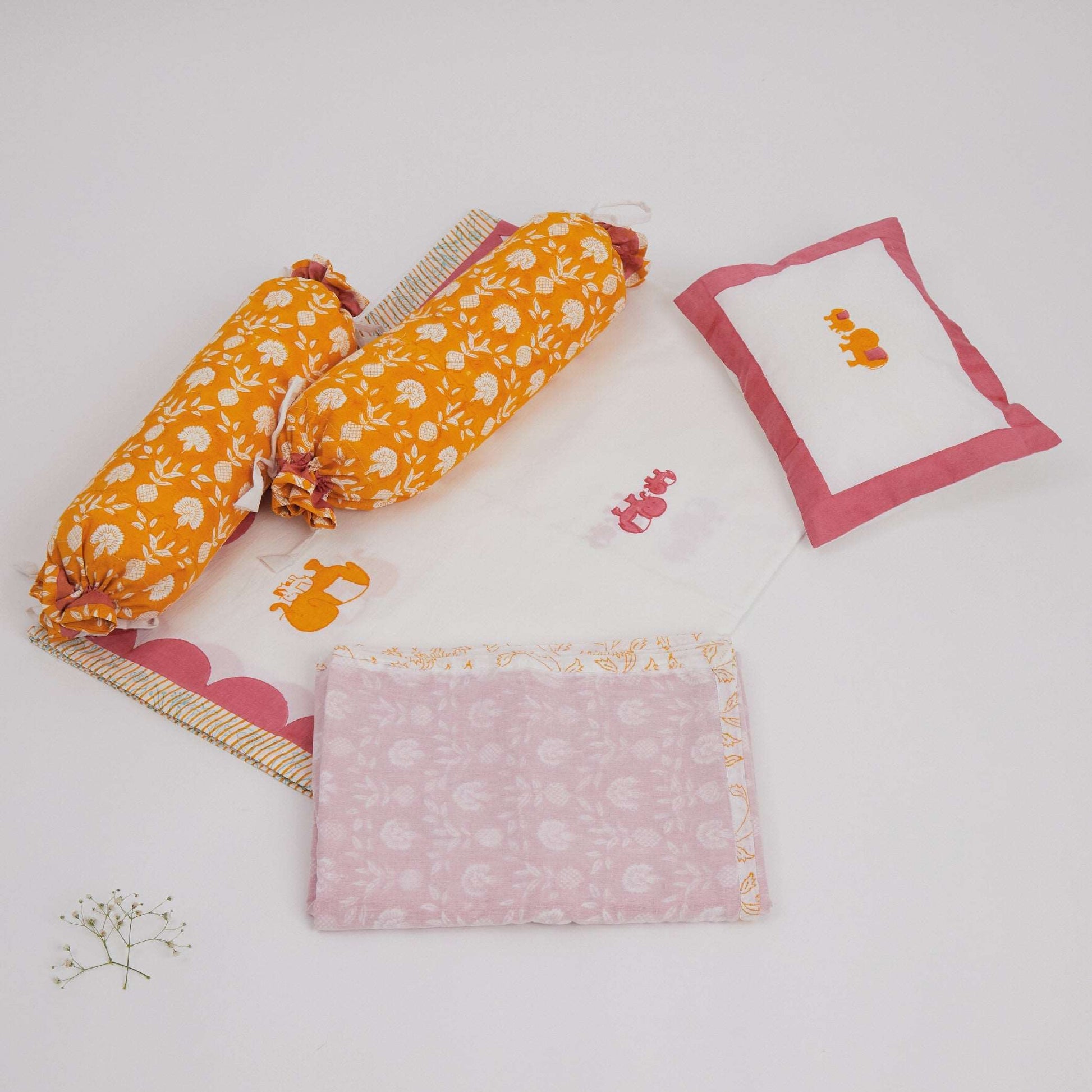 Cot Bedding Set- Baby Elle-Pink