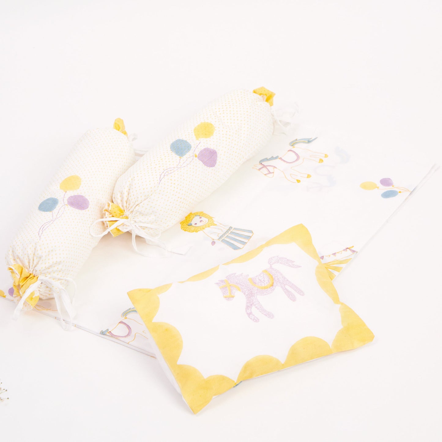 Cot Bedding Set- I am going to the circus-Yellow