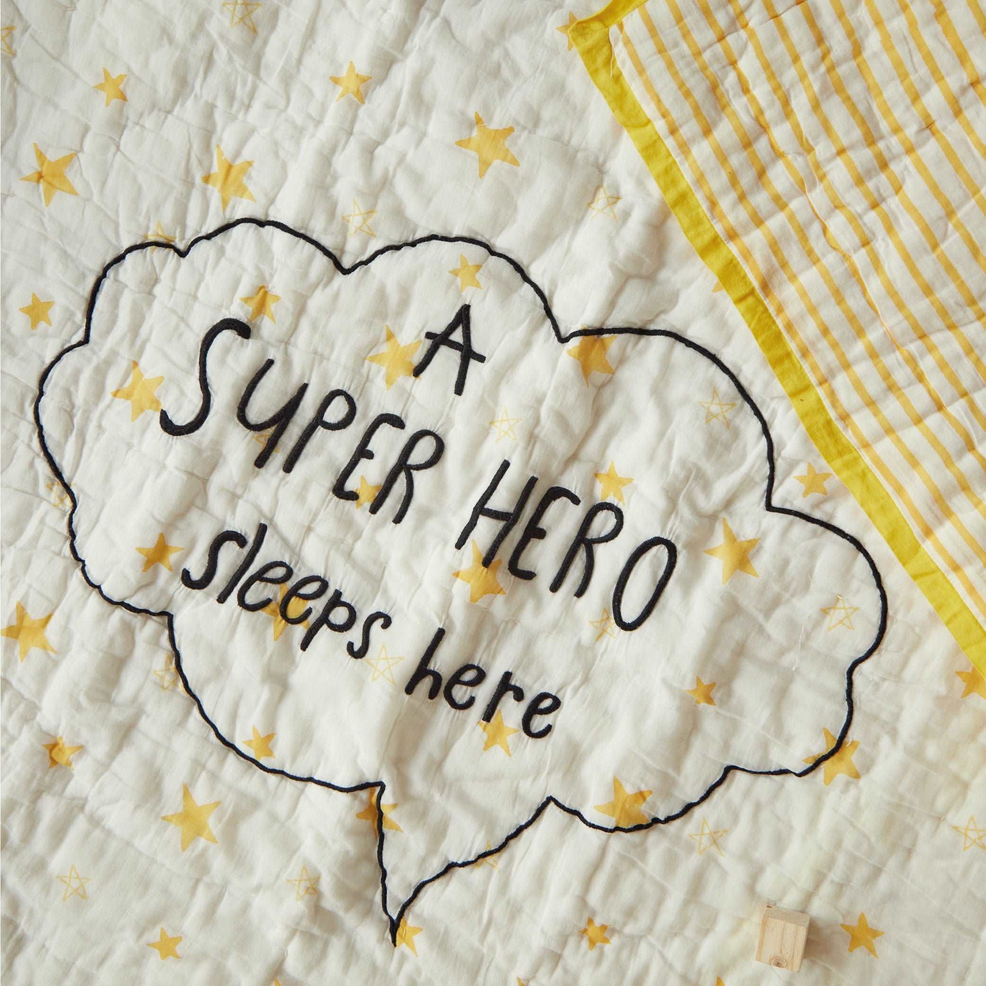 Quilt- Ace the superbaby flies over Town