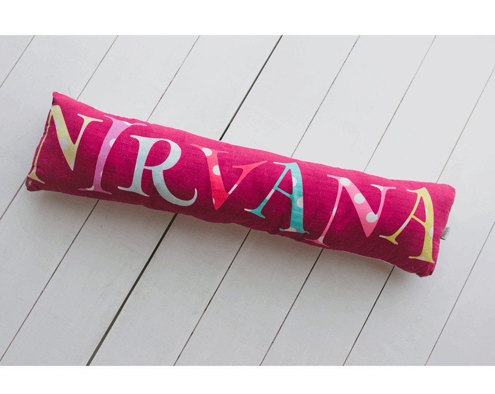 Bolster Name Pillow, Embroidered - Maroon