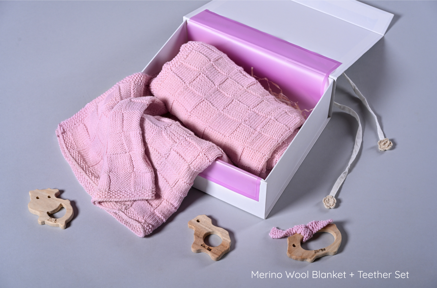 Merino Wool Blanket - Pink