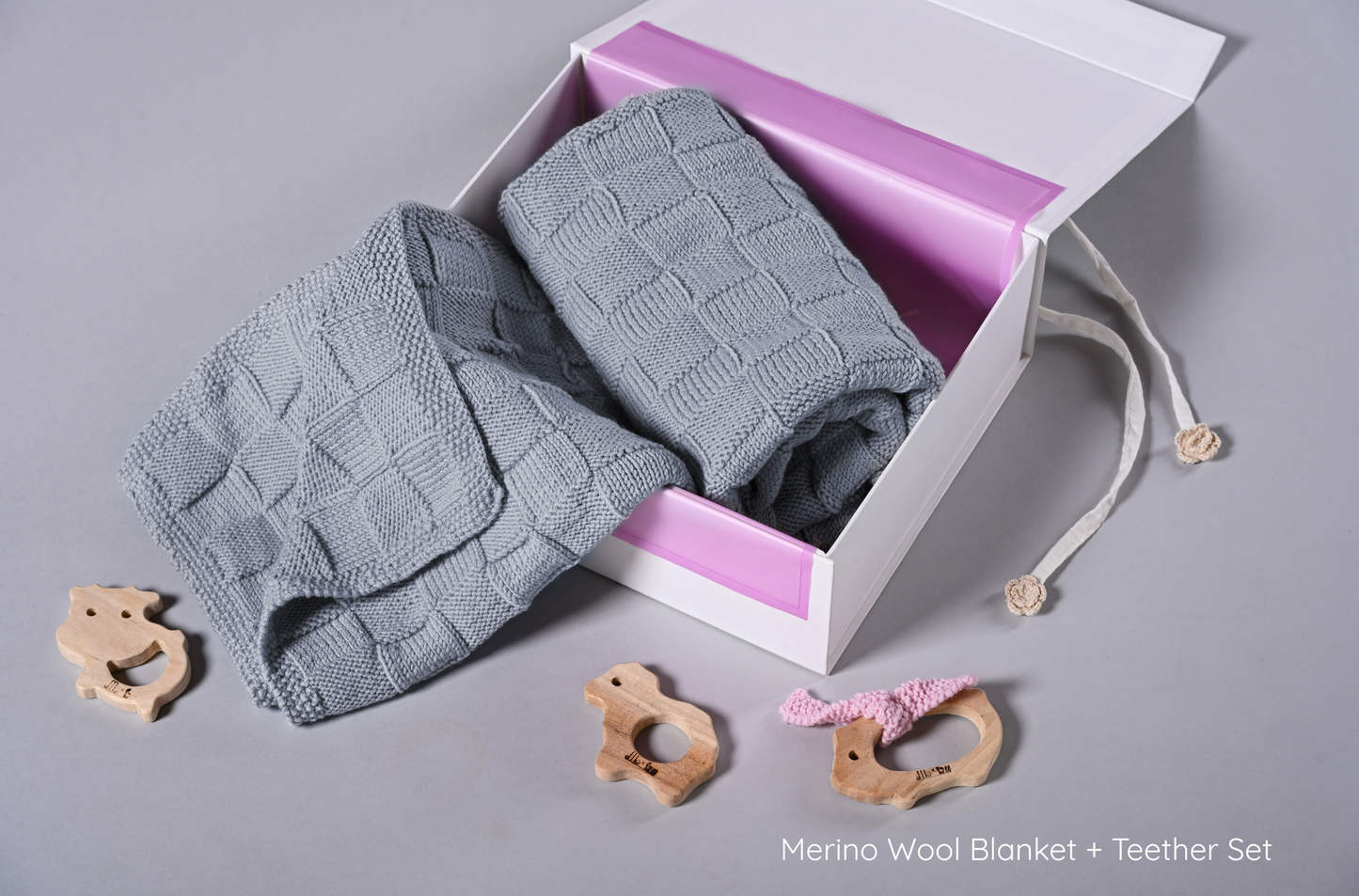 Merino Wool Blanket -  Grey