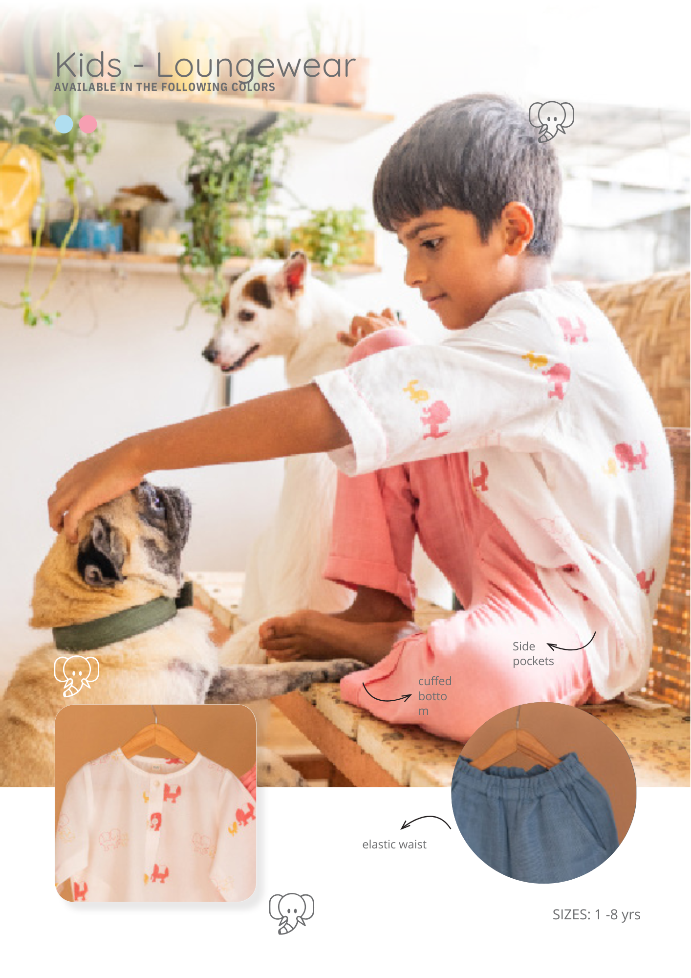 Kids,  Linen Pants - Elle Pink