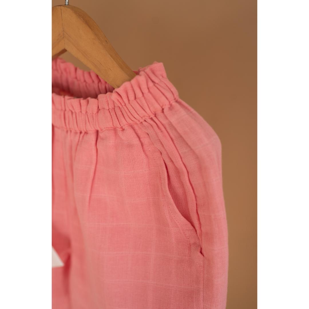 Kids,  Linen Pants - Elle Pink