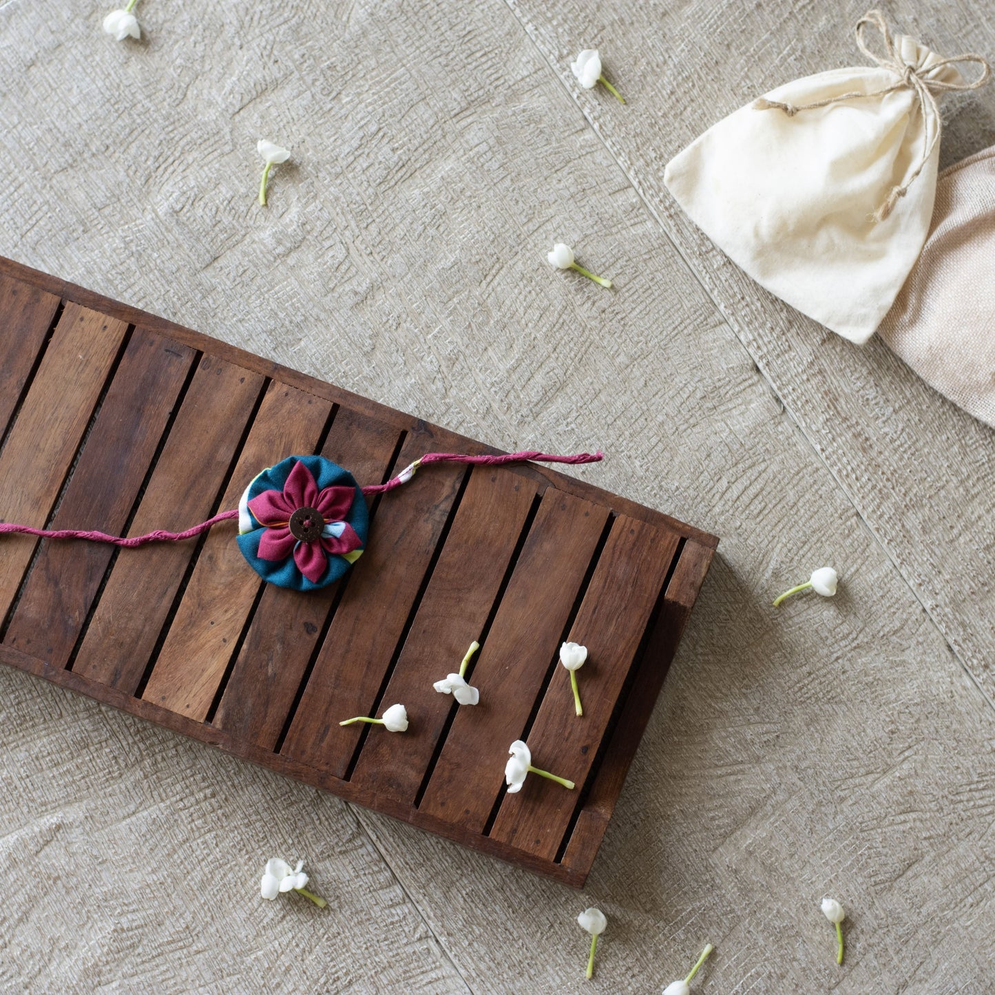 Upcycled Flower Adult Rakhi