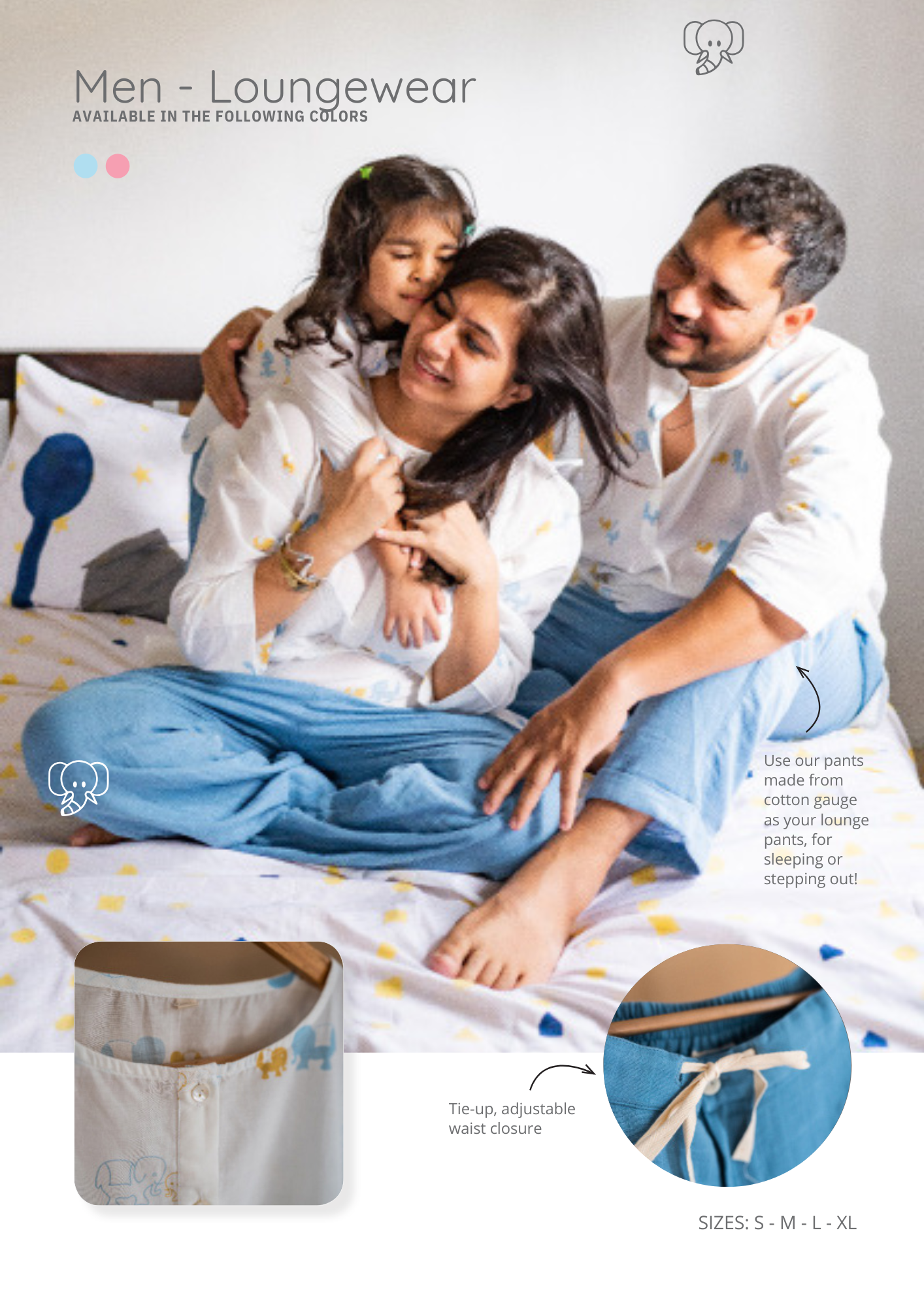 Loungewear, Men - Pajama - Elle Pink