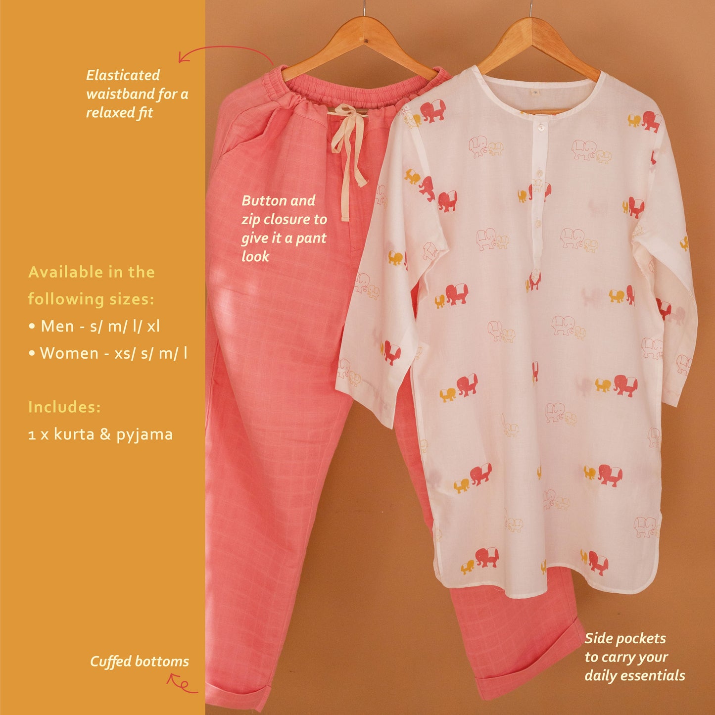 Loungewear, Men - Pajama - Elle Pink