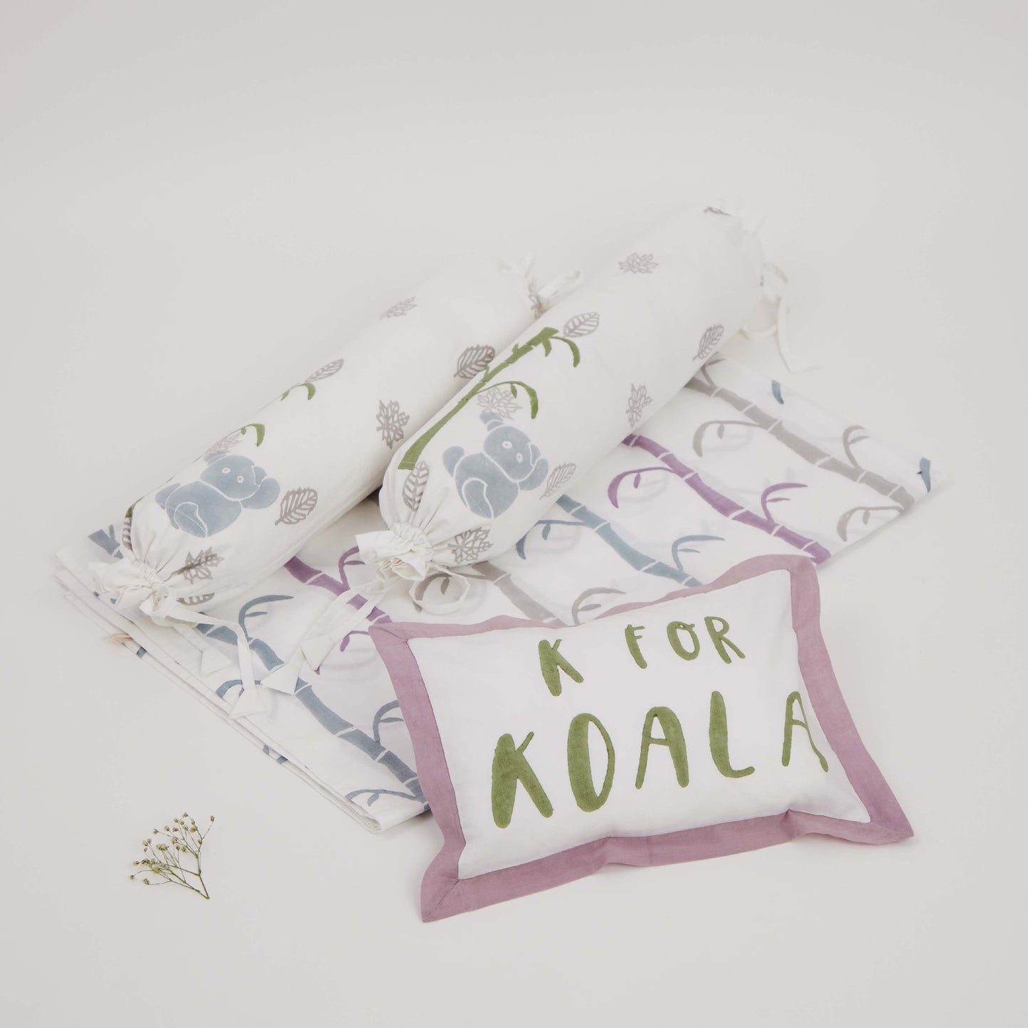 Cot Bedding Set- K For Koala-Purple