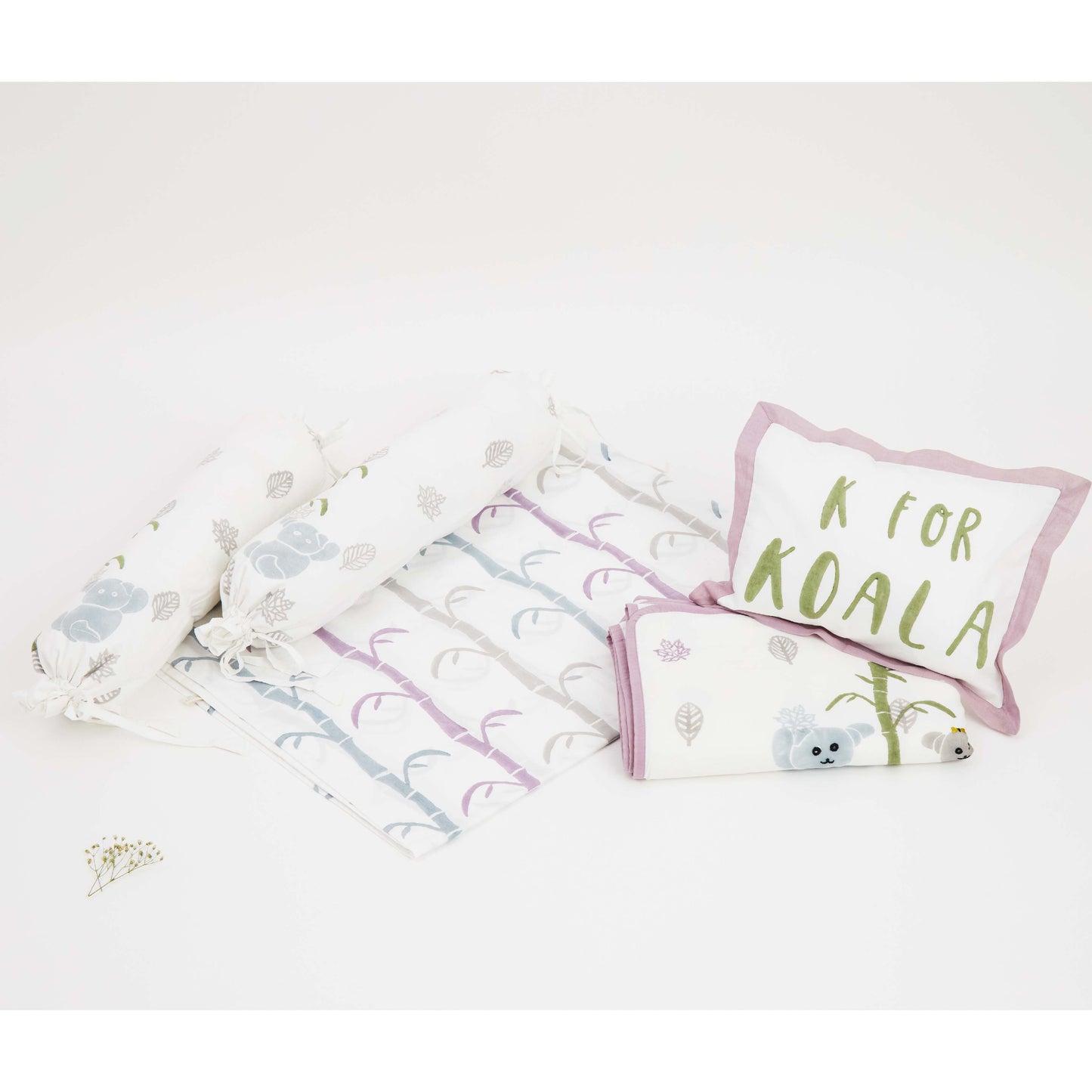 Cot Bedding Set- K For Koala-Purple