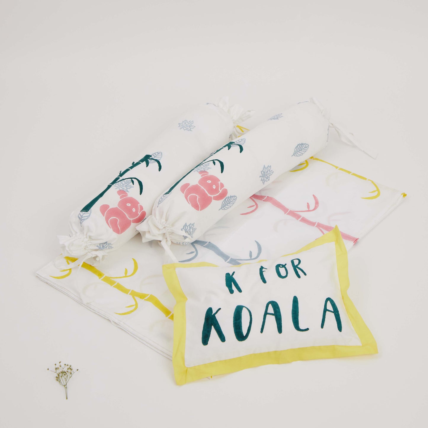 Cot Bedding Set- K For Koala-Yellow
