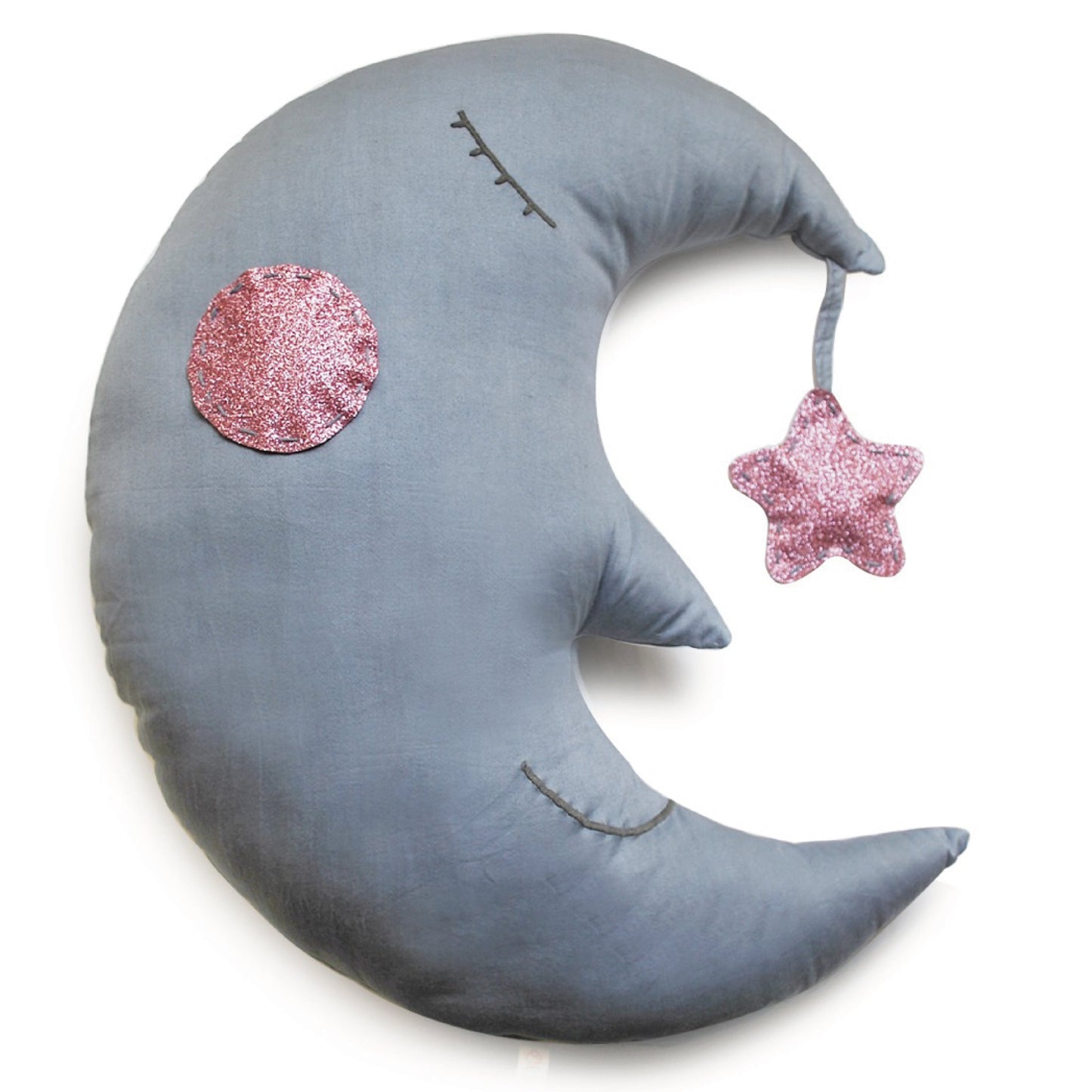 Shape Cushions- Sleepy the Moon - Grey