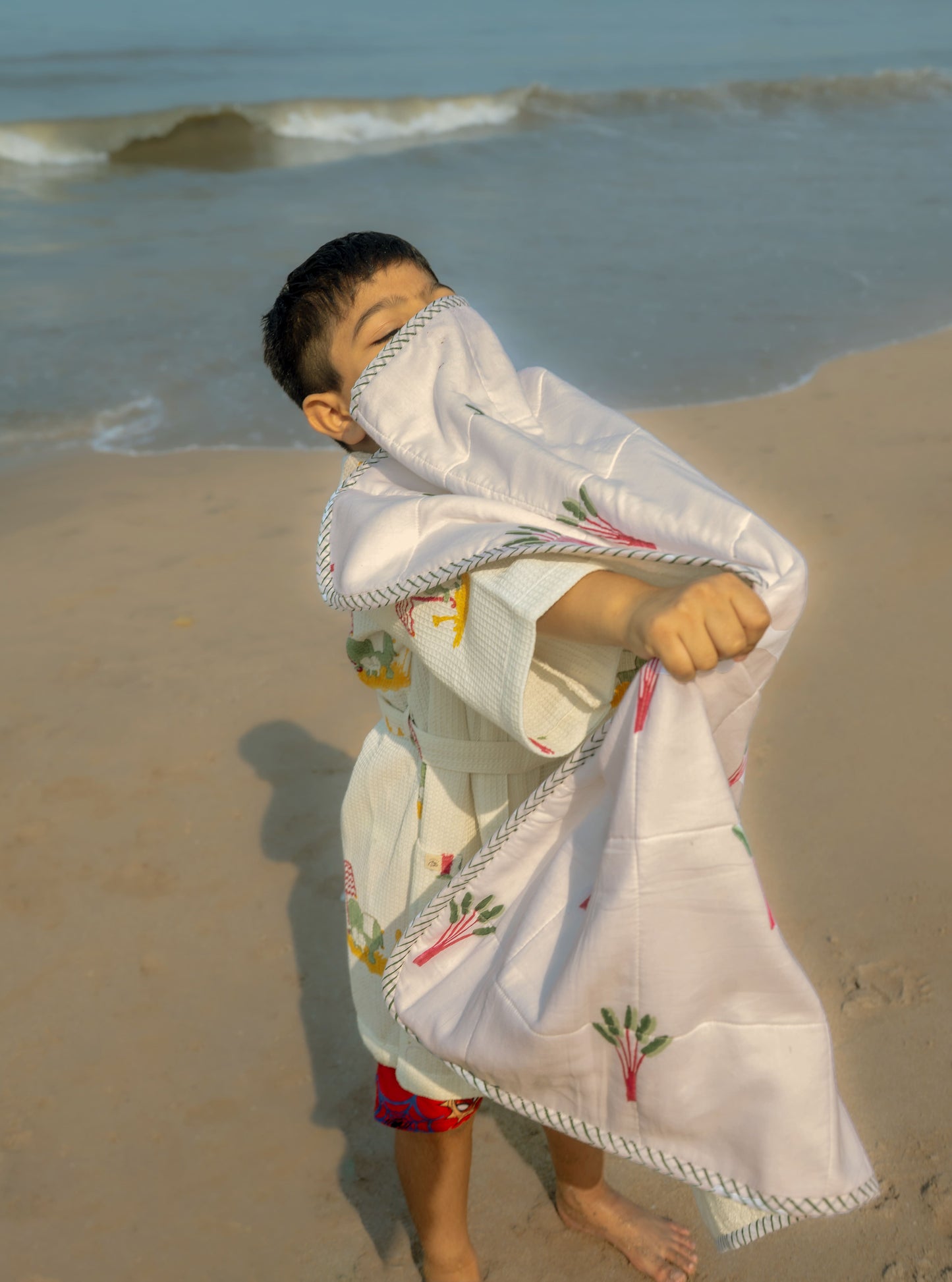 Baby Hooded Towel | Pure Cotton Terry - Elle | Green