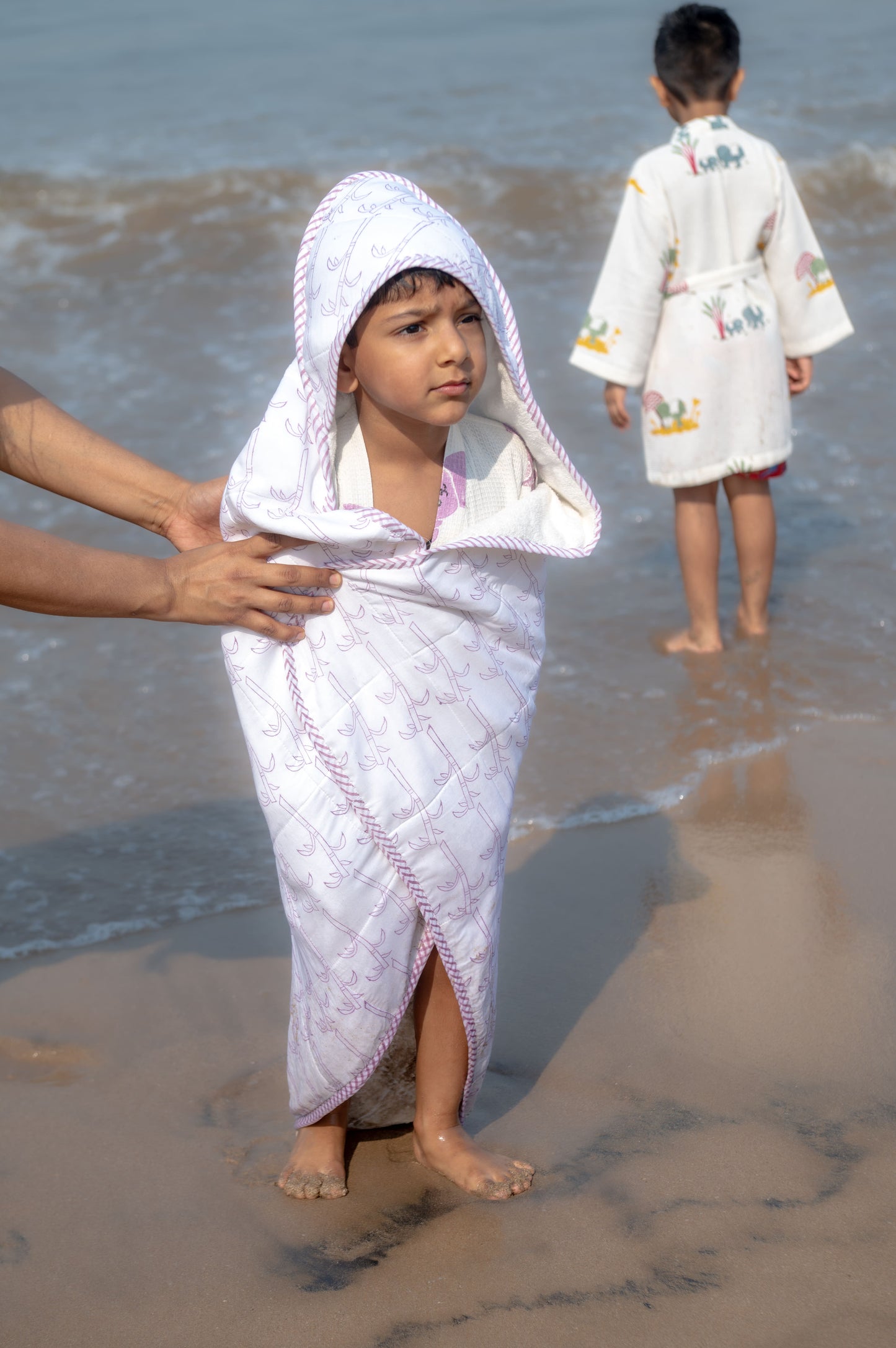 Baby Hooded Towel | Pure Cotton Terry - Tree | Purple