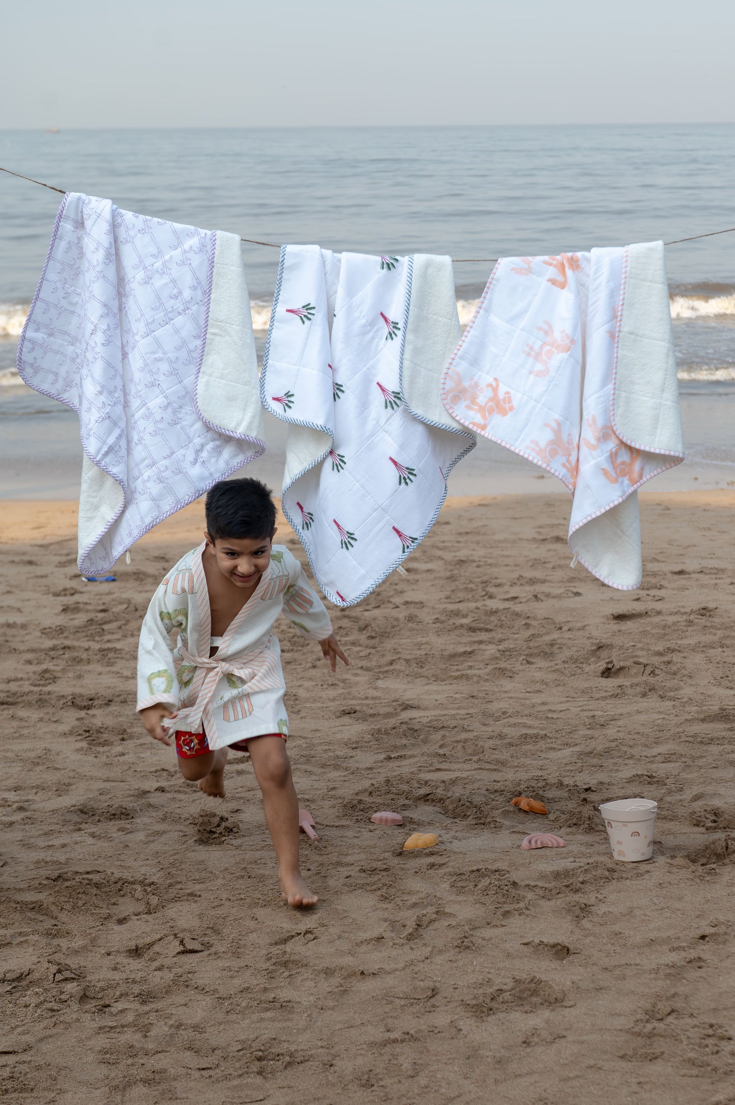 Baby Hooded Towel | Pure Cotton Terry - Horse | Peach