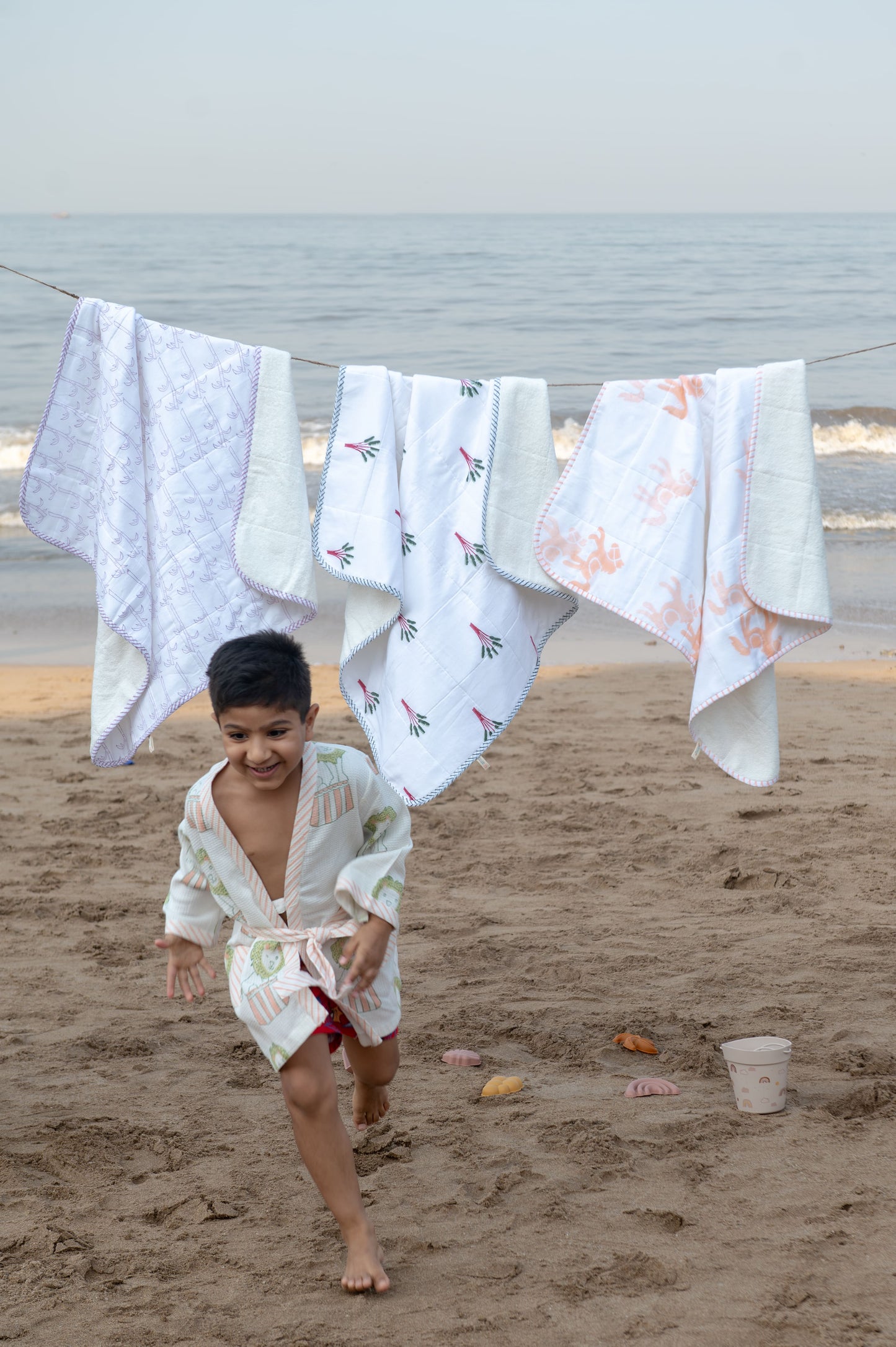 Baby Hooded Towel | Pure Cotton Terry - Horse | Peach