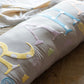 Bolster Name Pillow, Embroidered with Elements - Grey