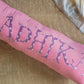 Bolster Name Pillow, Embroidered  - Pink & Purple