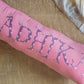 Bolster Name Pillow, Embroidered  - Pink & Purple