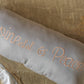 Bolster Name Pillow, Cursive Embroidered - Grey