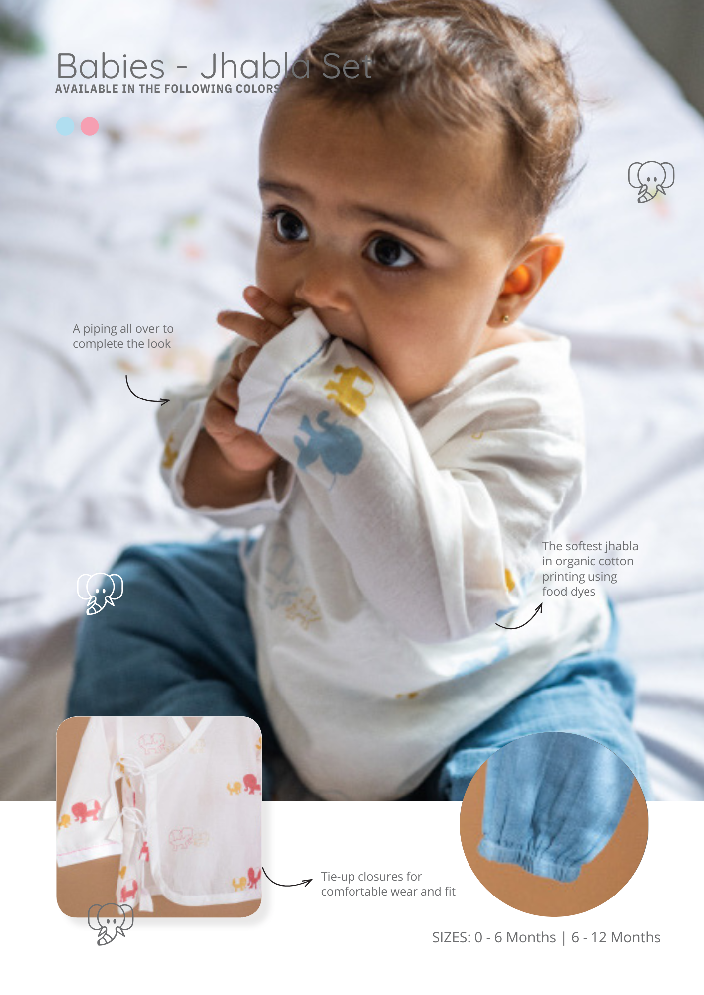 Jhabla Set, Infant -   Elle Blue