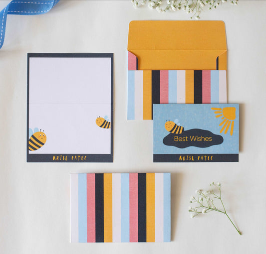 Foldable Gift Cards with Envelopes - Bee Yourself