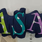 Bolster Letter Cut Out Name Pillow, Embroidered