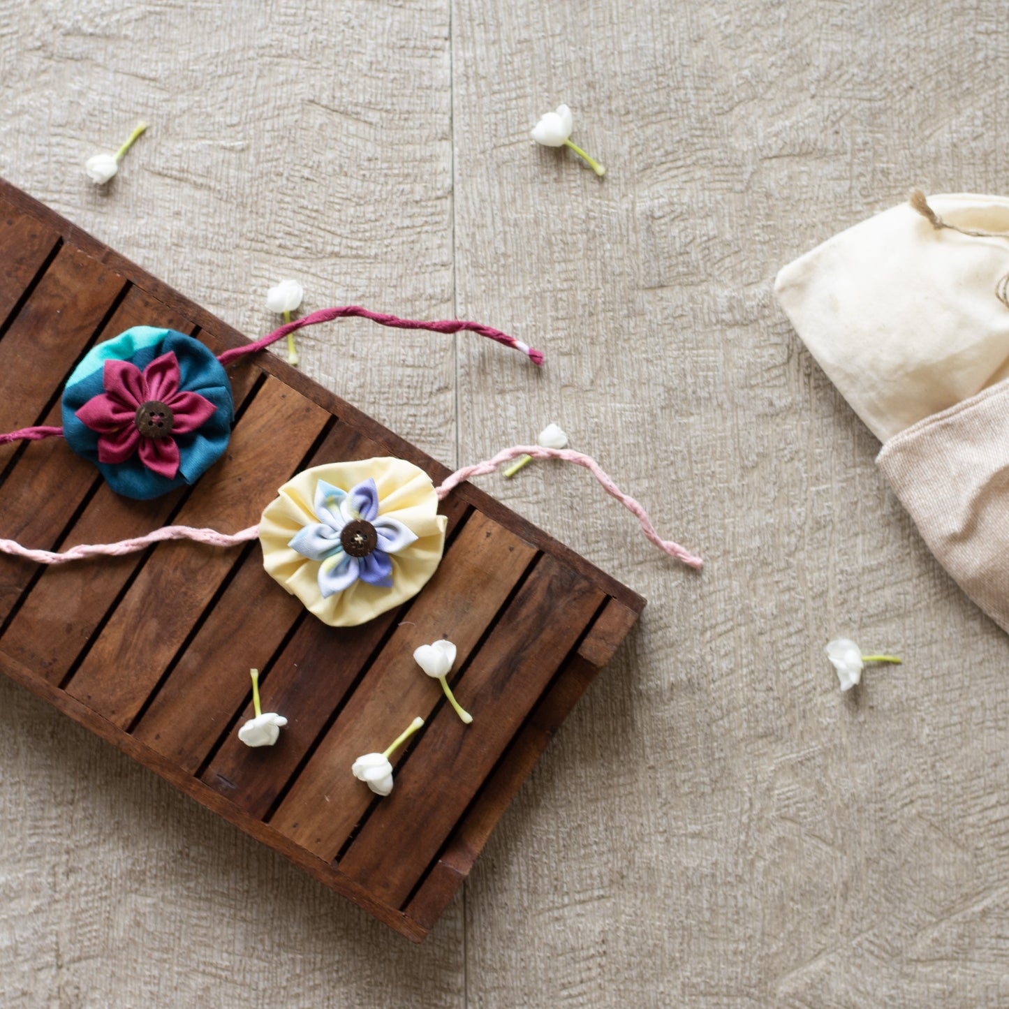 Upcycled Flower Adult Rakhi