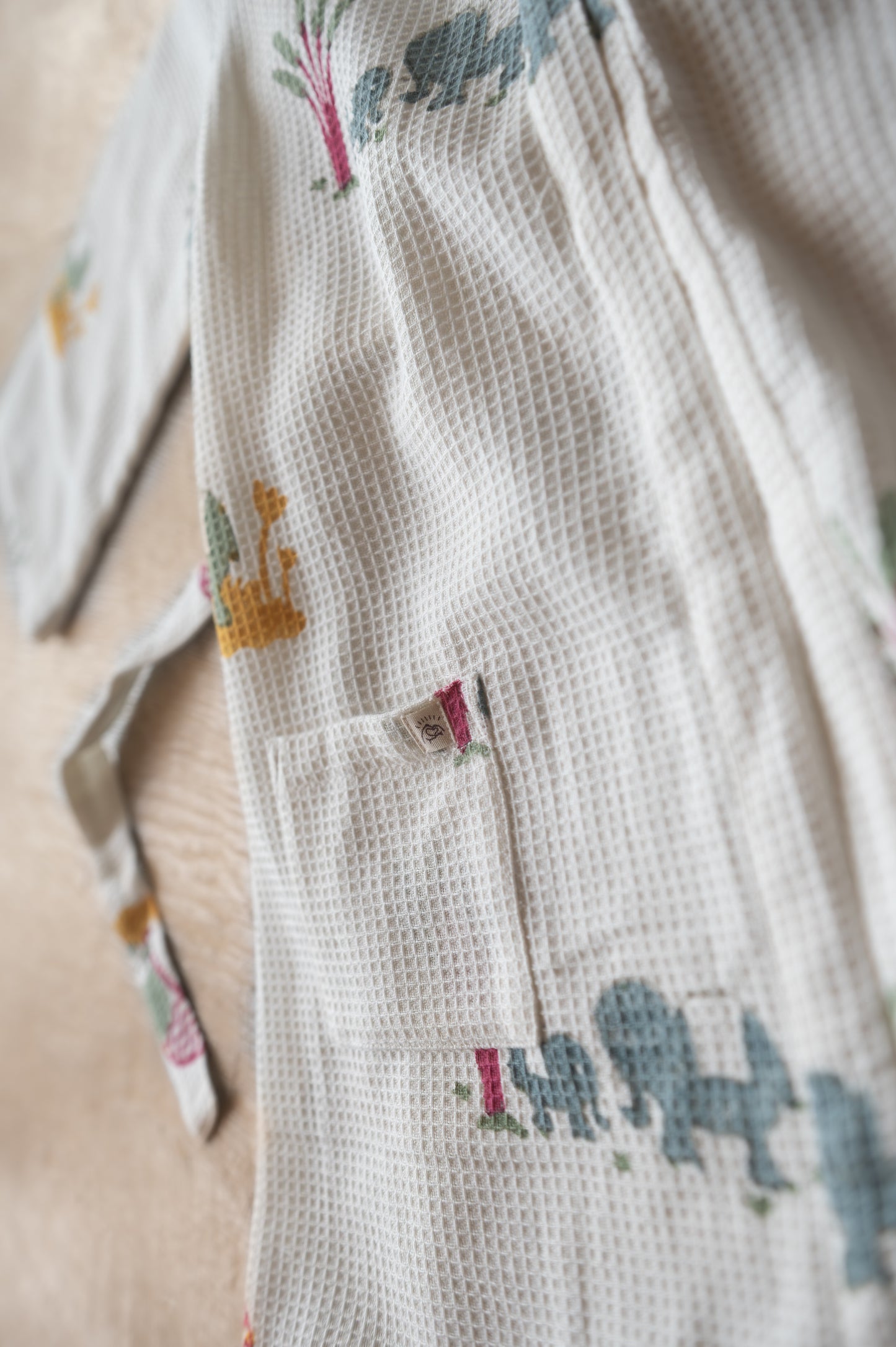 Organic Cotton Baby Bath Robe - Elle | Blue, Green, Yellow