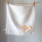 Organic Muslin Big Wash Cloth/Napkin - Horse | Peach
