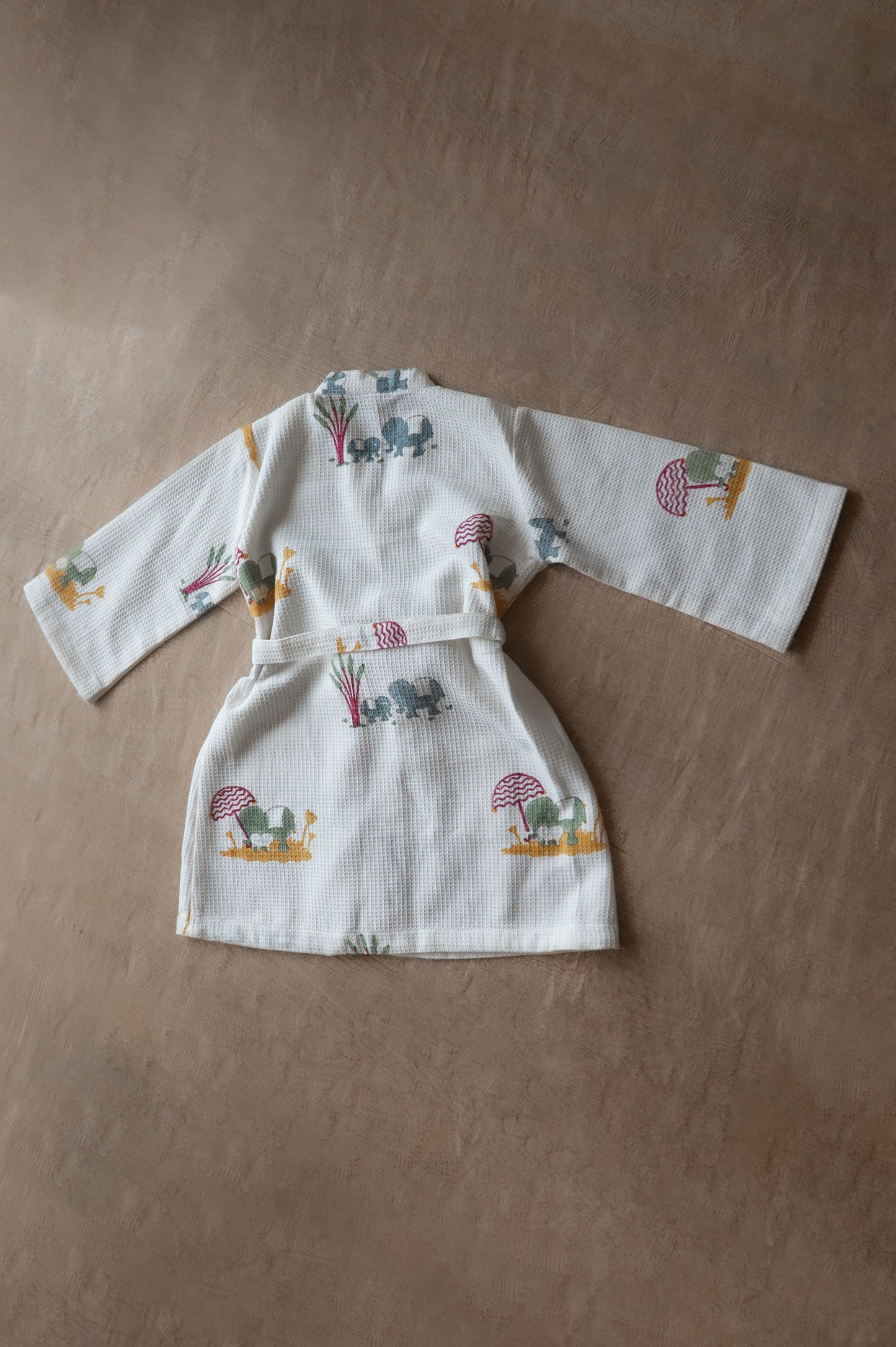 Organic Cotton Baby Bath Robe - Elle | Blue, Green, Yellow